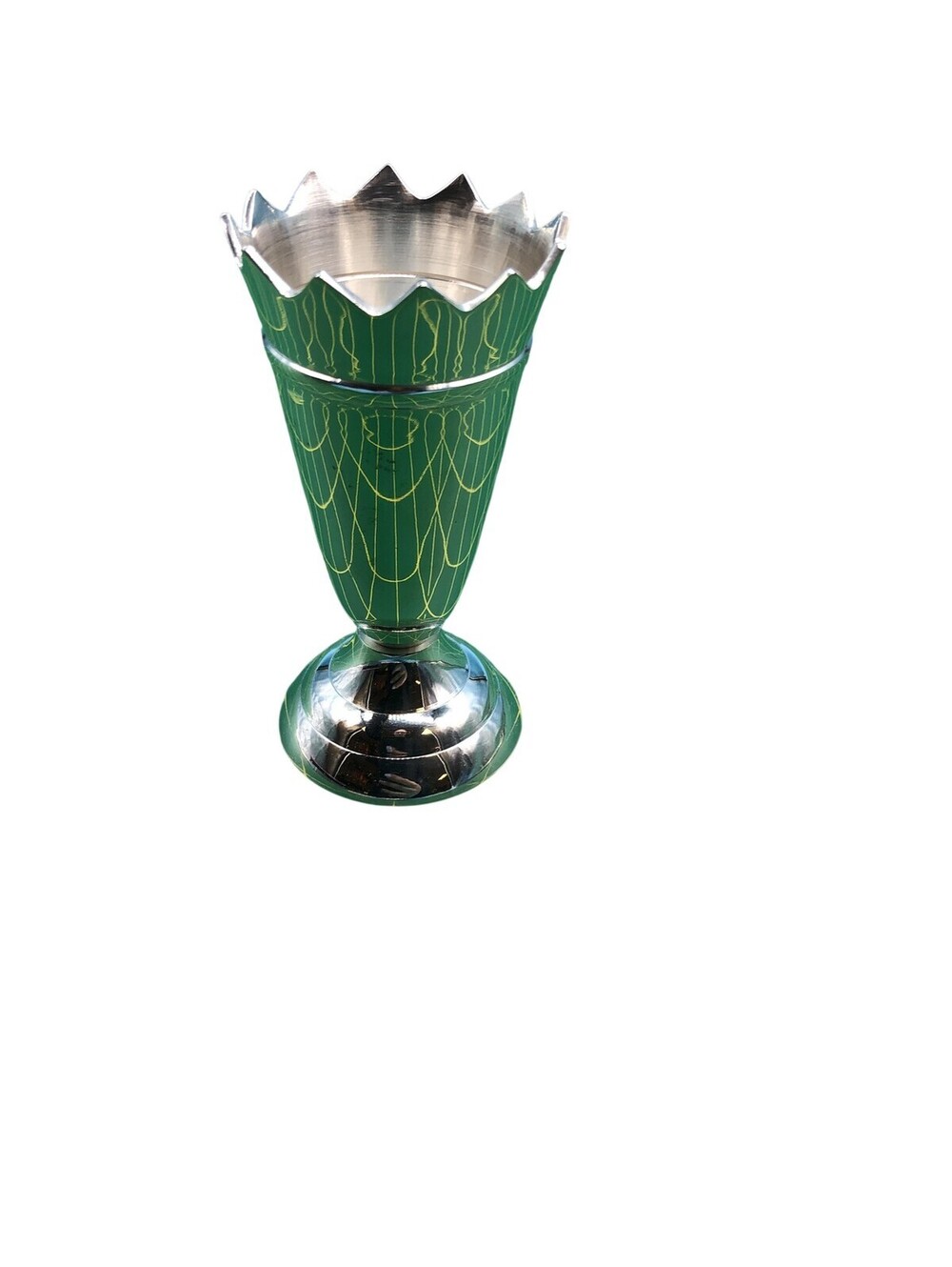 Two's Company Metal Bud Vase Silver Crown Trumpet Small Royal Decor Table